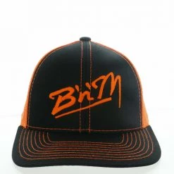 B'n'M Pole Company Neon Orange/Black Mesh Hat